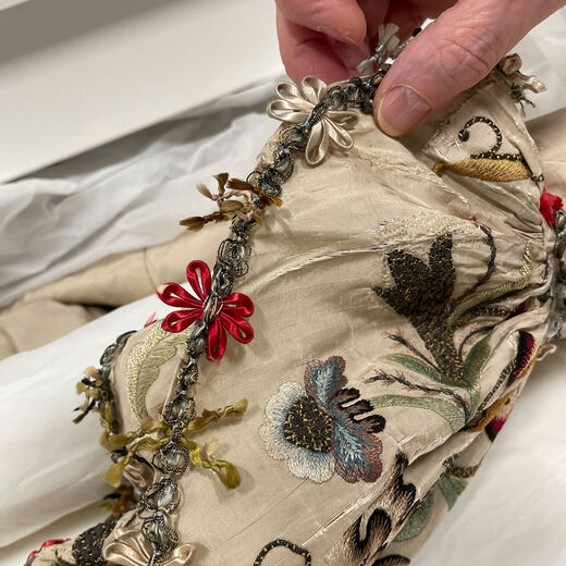 Regency petal lace pearl earrings by Emma Calvert