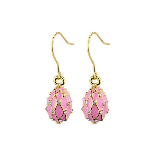 Pink egg drop hook earrings