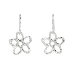 Silver flower hook earrings by Jo Cooper