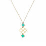 Golden necklace with green pendant inspired to the Jali architecture