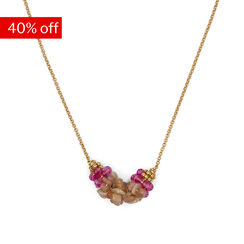 Pink cluster gold necklace by Black & Sigi