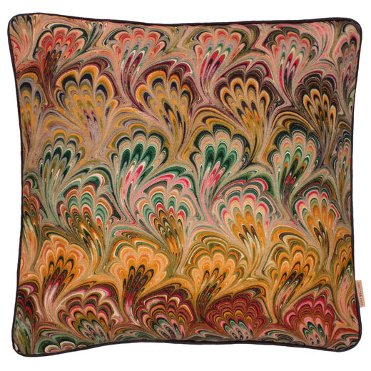 Peacock bouquet cushion