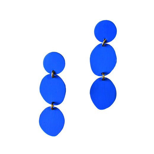 Blue oval stud earrings by Sibilia