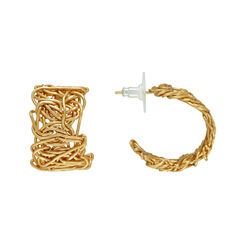 Gold wire wrapped Doris hoop earrings by Black & Sigi
