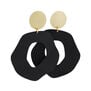 Flat black disc stud earrings by Sibilia