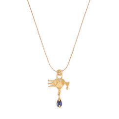 Blue cubic zirconia heart necklace by Ruby Jack
