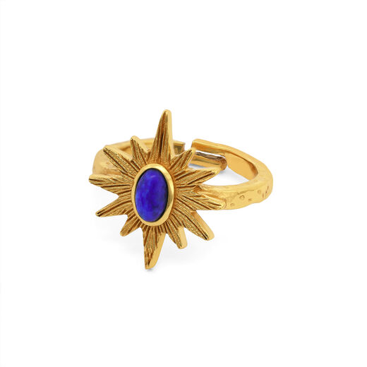 Lapis lazuli star fingertip ring by Ottoman Hands