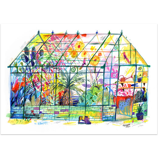 Greenhouse Illustration print by Harry Woodgate