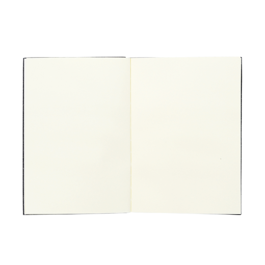 A blank open notebook.