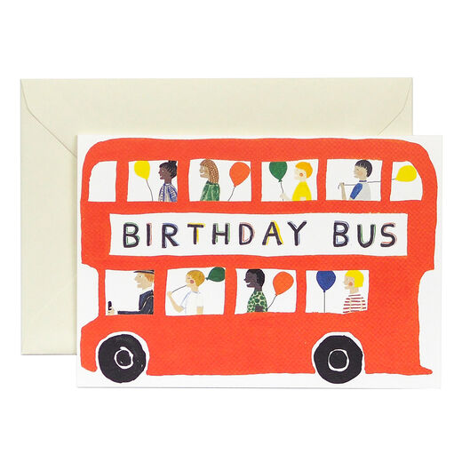 Birthday bus greeting card