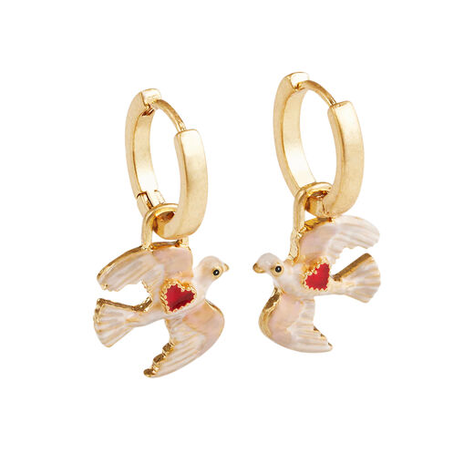 Love dove huggie earrings by Fable England