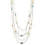Green rectangle multi chain necklace