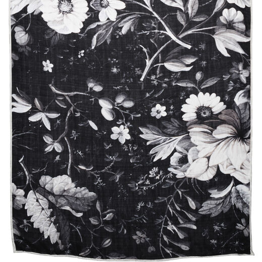 William Kilburn monochrome floral scarf