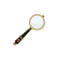 Magnifying glass enamel pin badge