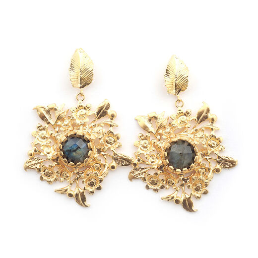 Gold leaf stud earrings by Ottoman Hands