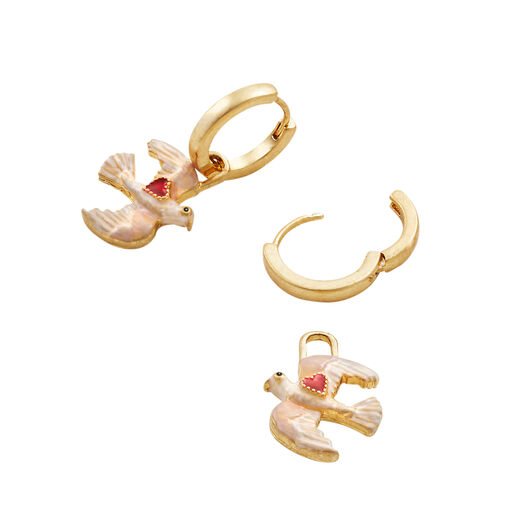 Love dove huggie earrings by Fable England