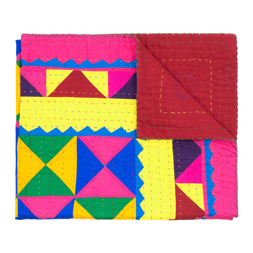 Small multicoloured patchwork quilt
