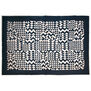 Large geometric cutwork blue quilt