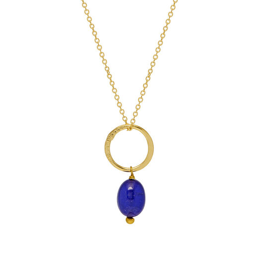 Blue quartz ring pendant necklace by Mirabelle