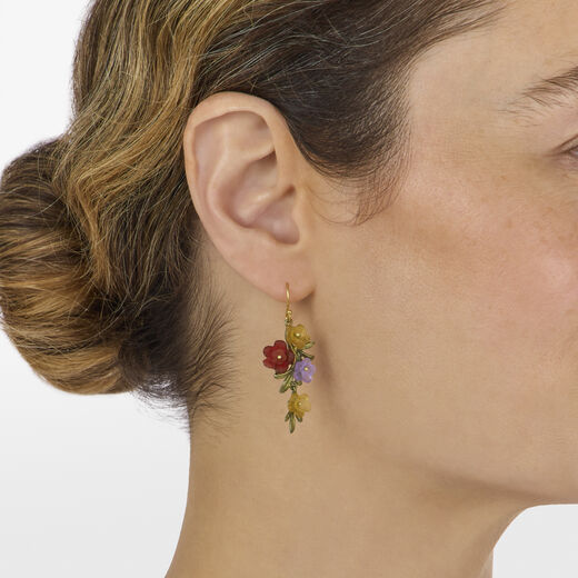 Chrysanthemum hook earrings by Michael Michaud