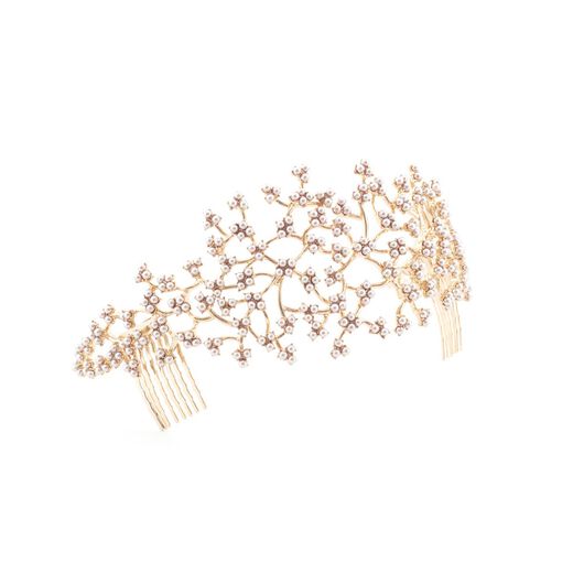 Coral Multi Pearl Branch Tiara by Lulu Frost