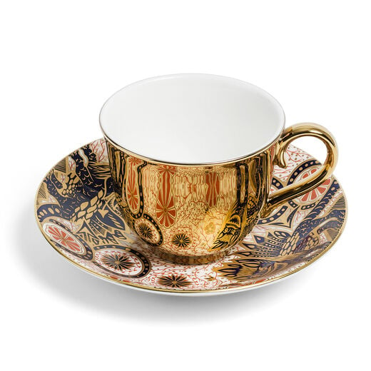 Mythical Beasts cup and saucer by Richard Brendon