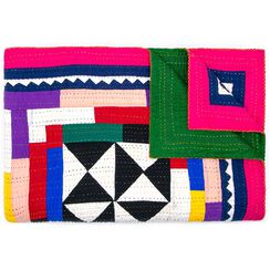 Large multicoloured patchwork quilt - assorted