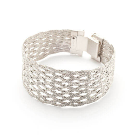 Silver open mesh bracelet by Sarah Cavender