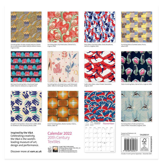 2022 Twentieth Century Textiles calendar