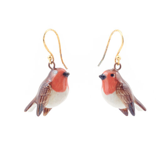 Porcelain robin earrings by And Mary