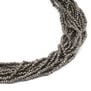 Coffee wood metallic beaded necklace