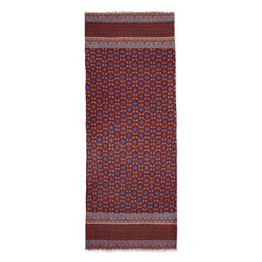 Red and blue wool scarf