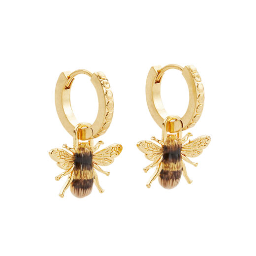 Honey bee huggie earrings by Fable England