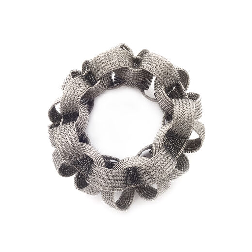 Woven steel knot bracelet by Rosalba Galati