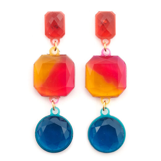 Triple resin jewel stud earrings by Corsi Design Factory