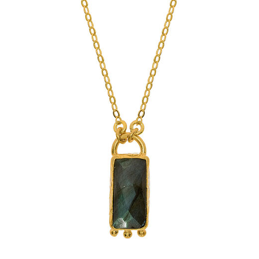 Labradorite rectangle drop necklace by Ottoman Hands