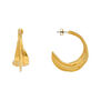 Gold-tone wavy hoop earrings with a high-shine finish.