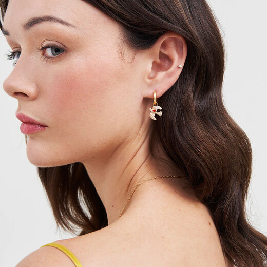 Love dove huggie earrings by Fable England