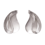 Silver drop shaped earrings.