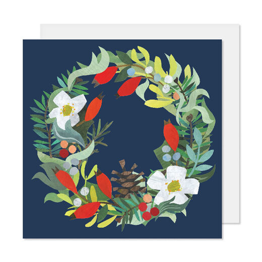 Wreath collage Christmas card pack (pack of 8)
