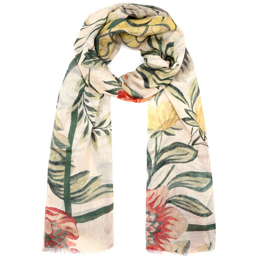 Floral crepe de chine silk scarf