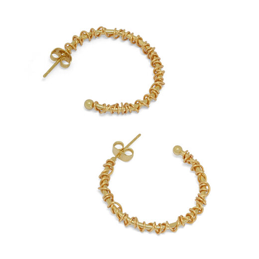 Gold wire wrapped Aurora hoop earrings by Black & Sigi