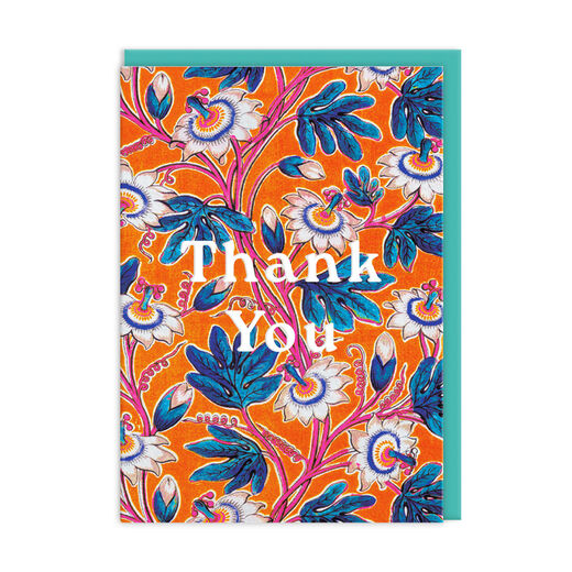 Passion flowers thank you greeting card