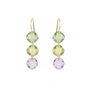 Amethyst and lemon quartz drop earrings by Mounir
