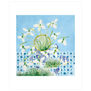 Snowdrop and lichen greeting card
