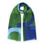 Blue and green circle scarf