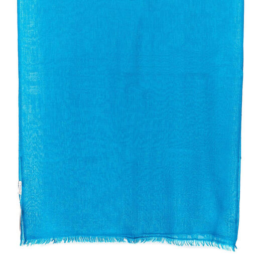 Peacock blue merino scarf by Kashmir Loom