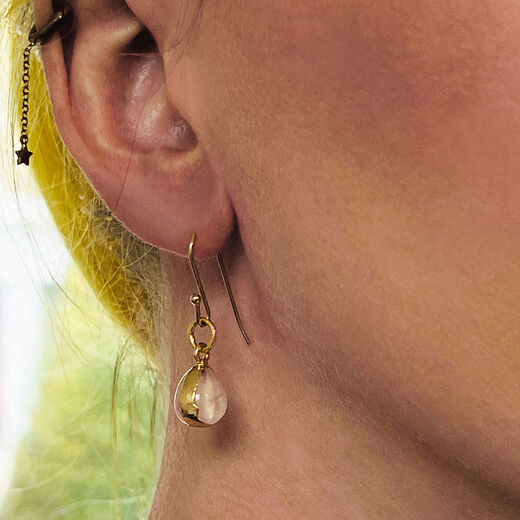 Rose quartz earrings by Mirabelle