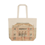A cream tote bag featuring an image of the facade of the South Kensington Museum, now V&A..