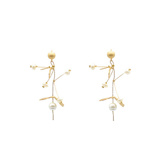 Dragonfly pearls stud earrings by Fotini Liami